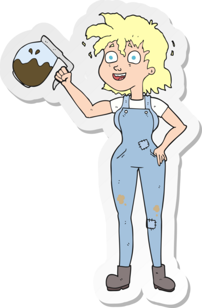 Bir insan tarafından çizilmiş çok fazla kahve karikatürü çıkartması.