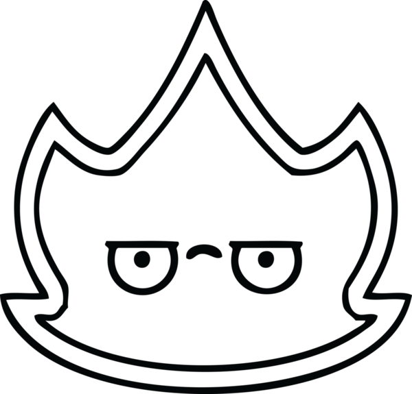 Bir insan tarafından çizilmiş bir ateşin çizgi çizimi