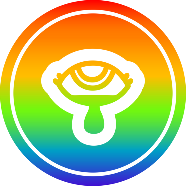 Ağlayan göz yuvarlak simgesi gökkuşağı gradyan bir insan tarafından çizilmiş.