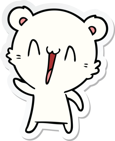 Bir insan tarafından çizilmiş mutlu bir kutup ayısının çıkartması.