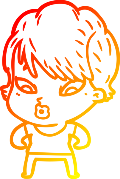 Bir insan tarafından çizilmiş bir karikatür kadın çizimi