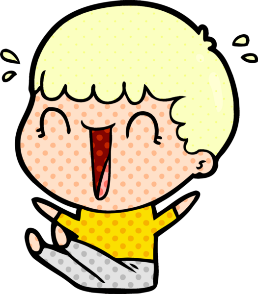 Bir insan tarafından çizilmiş gülen karikatür adam.