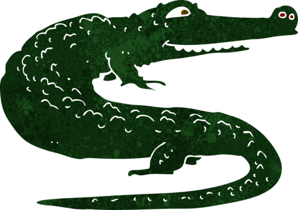 Bir insan tarafından çizilmiş timsah çizgi filmi.