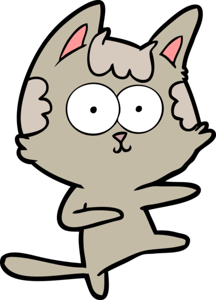 dans eden kedi bir insan tarafından çizildi.