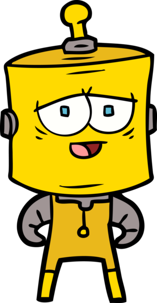 Bir insan tarafından çizilmiş çizgi film robotu