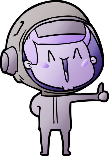 Bir insan tarafından çizilmiş mutlu astronot çizgi filmi.