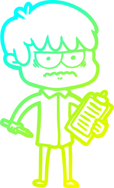 Bir insan tarafından çizilmiş soğuk gradyan çizgi film karakteri.