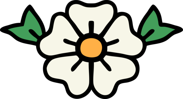 Bir insan tarafından çizilmiş geleneksel bir çiçek dövmesi.