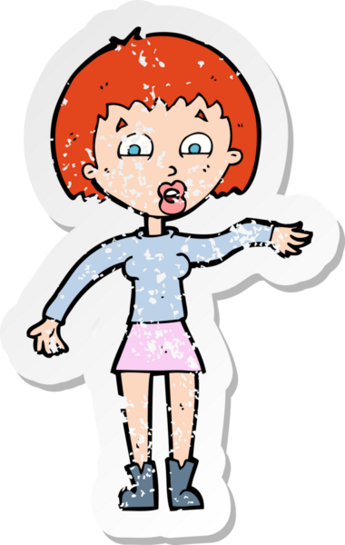 Bir insan tarafından çizilmiş bir karikatürün gerilimli çıkartması.