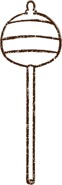 Bir insan tarafından çizilen lolipop kömürü çizimi