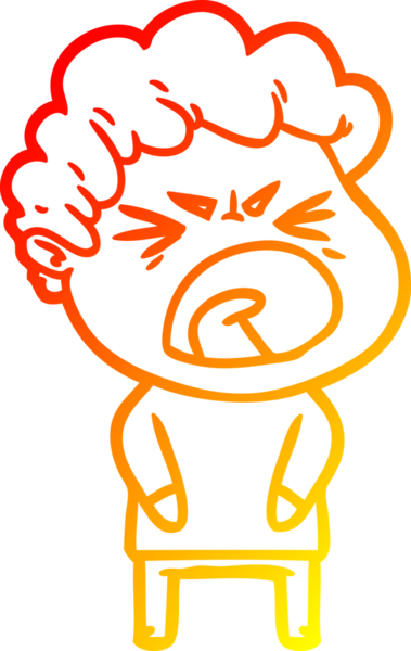 Bir insan tarafından çizilmiş kızgın bir adamın çizgi film çizimi.