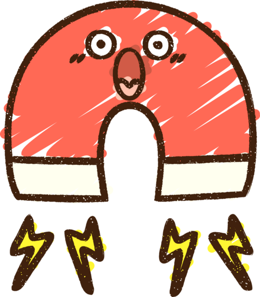 Bir insan tarafından çizilen mıknatıs tebeşiri