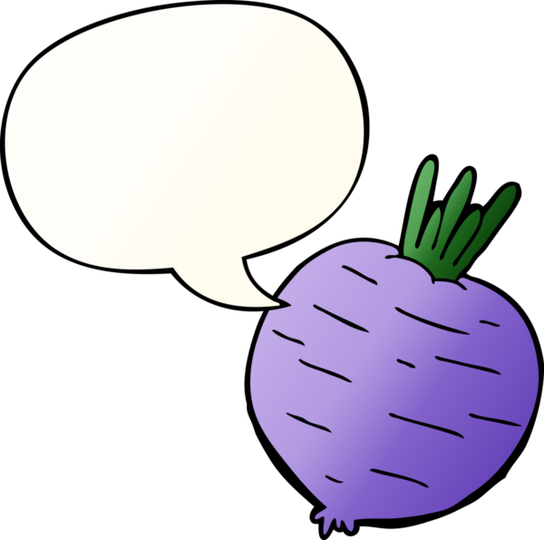 bir insan tarafından çizilmiş yumuşak eğimli konuşma baloncuklu karikatür sebzesi