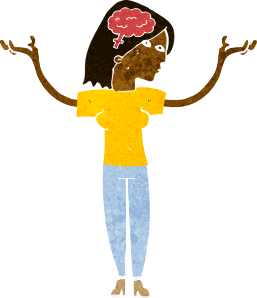 Bir insan tarafından çizilmiş zeki bir kadın.