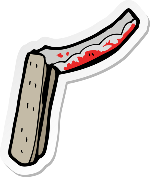 Bir insan tarafından çizilmiş bir çizgi film jileti çıkartması.