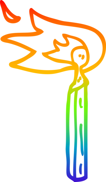 gökkuşağı gradyan çizgi çizimi bir insan tarafından çizilmiş yanan kibrit