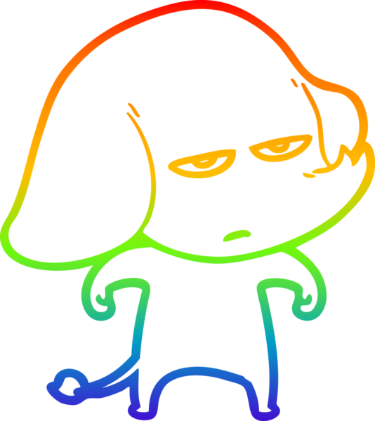 gökkuşağı gradyan çizimi bir insan tarafından çizilmiş bir karikatür fili