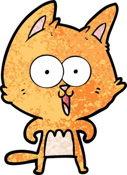 Bir insan tarafından çizilmiş komik çizgi film kedisi.