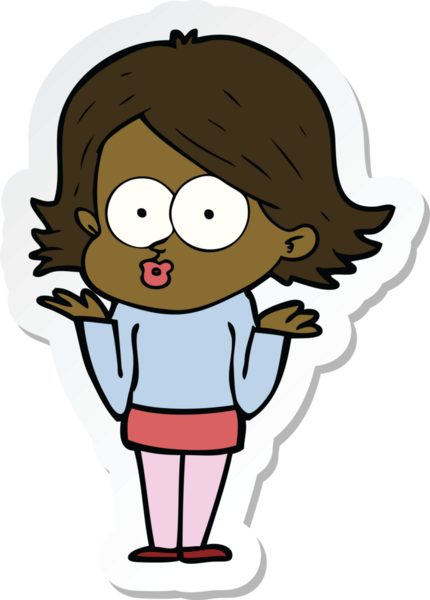 Bir insan tarafından çizilmiş somurtkan bir çizgi film kızının çıkartması.