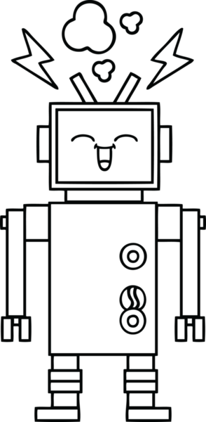 Bir insan tarafından çizilmiş robot çizimi