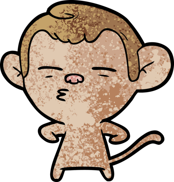 bir insan tarafından çizilmiş şüpheli maymun çizgi filmi