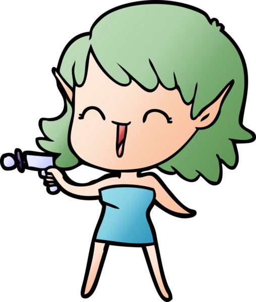 Bir insan tarafından çizilmiş bir elf kızı.