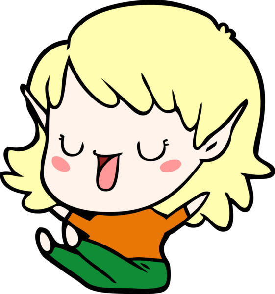 Bir insan tarafından çizilmiş bir elf kızı.