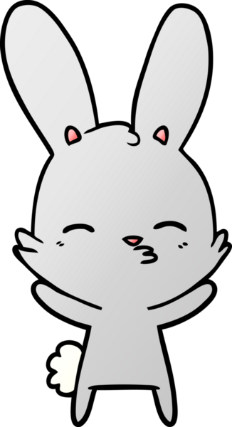 Bir insan tarafından çizilmiş meraklı tavşan çizgi filmi.