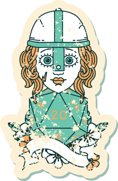 Retro Dövme Tarzı İnsan Dövüşçüsü Bir insan tarafından çizilmiş 20 zar atışıyla