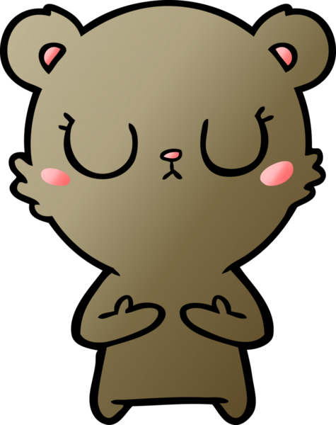 Bir insan tarafından çizilmiş barışçıl ayı yavrusu.