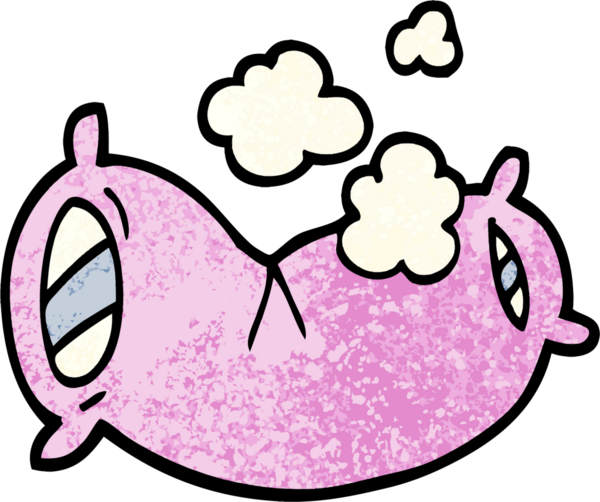 Grunge desenli karikatür kabarık yastık bir insan tarafından çizilmiş.