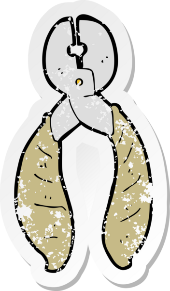 Bir insan tarafından çizilmiş sert kerpetenle çizilmiş bir karikatürün gerilimli yapıştırması.