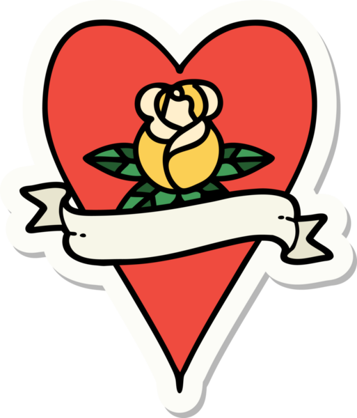 Bir insan tarafından çizilmiş, geleneksel kalp şeklinde dövme çıkartması.