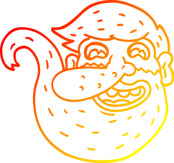 Bir insan tarafından çizilmiş kızıl sakallı bir çizgi film karakteri.