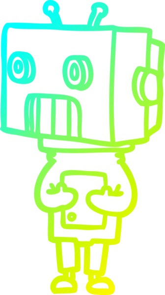 Bir insan tarafından çizilmiş soğuk gradyan robot çizimi