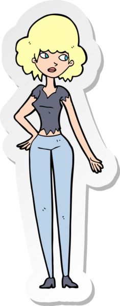 Bir insan tarafından çizilmiş güzel bir karikatür çıkartması.