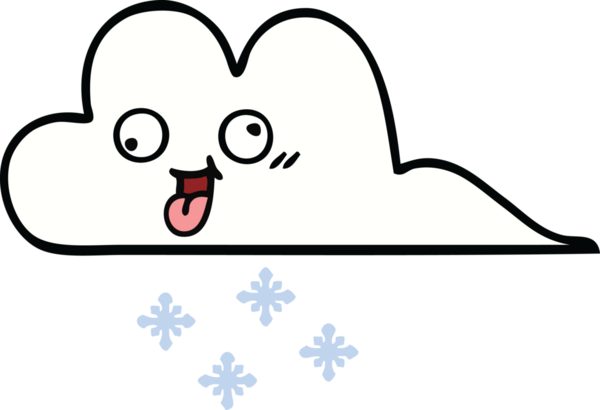 Bir insan tarafından çizilmiş güzel bir kar bulutu karikatürü