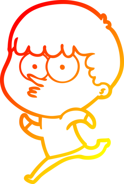 Bir insan tarafından çizilmiş, çizgi film meraklısı bir çocuğun sıcak çizgi çizimi