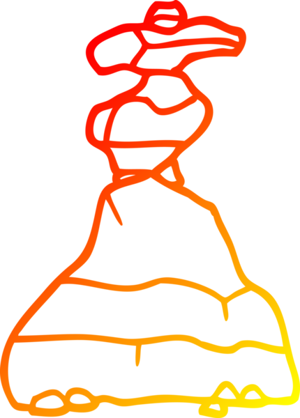 Bir insan tarafından çizilmiş istiflenmiş taşlardan oluşan bir karikatürün sıcak çizgi çizimi