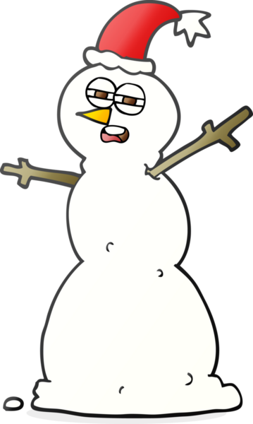 Bir insan tarafından çizilmiş mutsuz bir kardan adam çizimi.