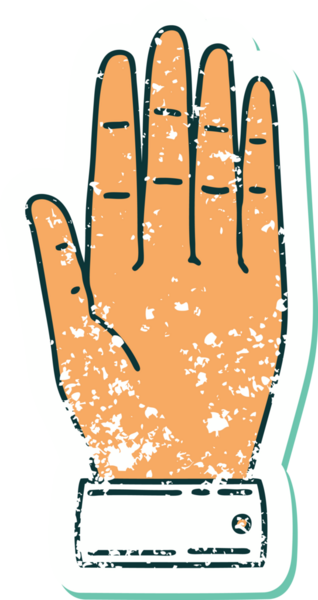 Bir insan tarafından çizilmiş sembolik dövmeli bir el resmi