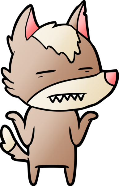 Bir insan tarafından çizilen dişleri gösteren bir kurt çizgi filmi.