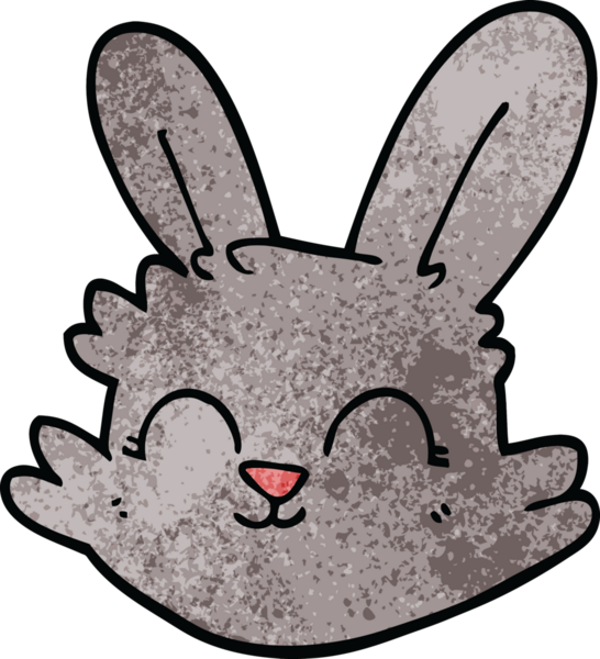 Bir insan tarafından çizilmiş mutlu tavşan.