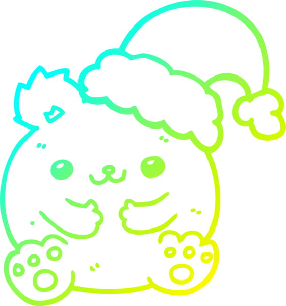 Soğuk gradyan çizgisi bir insan tarafından çizilmiş şirin bir Noel ayısının çizimi.