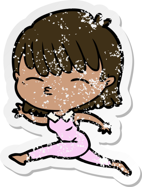 Bir insan tarafından çizilmiş karikatür bir kadının sıkıntılı çıkartması.