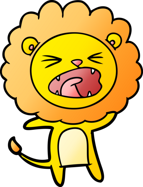 Bir insan tarafından çizilmiş çizgi film aslanı.