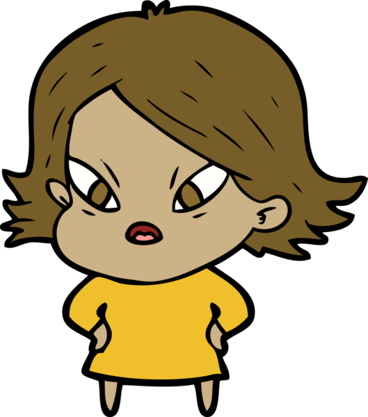 Çizgi film bir insan tarafından çizilmiş stresli kadın.