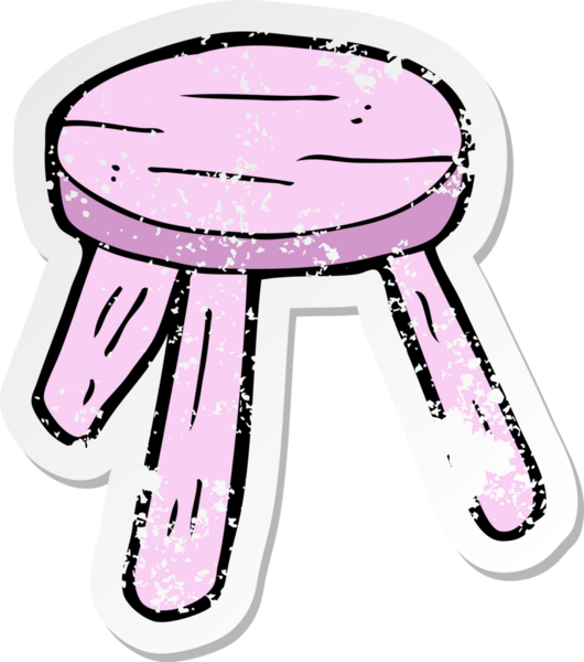 Bir insan tarafından çizilmiş pembe bir çizgi filmin gerilimli çıkartması.