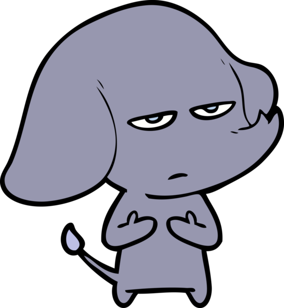 Bir insan tarafından çizilmiş kızgın bir fil.