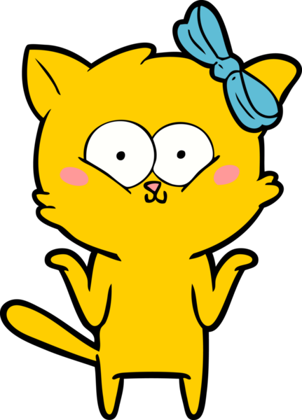 Bir insan tarafından çizilmiş çizgi film kedisi.